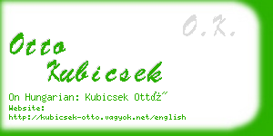 otto kubicsek business card